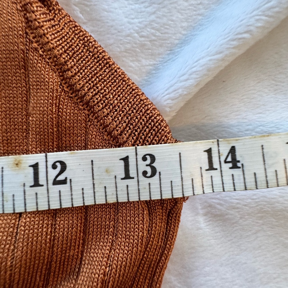 Free People Bodycon Knit Midi Dress in Rust Size Small Festival Summer Bohemian - Picture 14 of 14